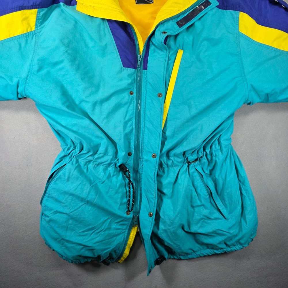 Vintage Nils Ski Jacket XL Teal Purple Yellow Colorblock Entrant Thermore USA - Picture 3 of 8